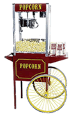 Der 2-Rad-Popcorn-Verkaufswagen