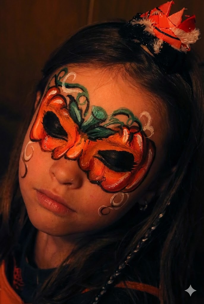 Halloween-Kürbis Kinderschminken von Claudi