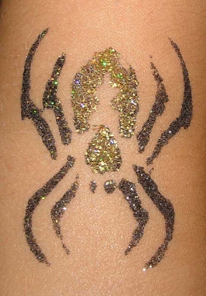 Glitzertattoo Spinne