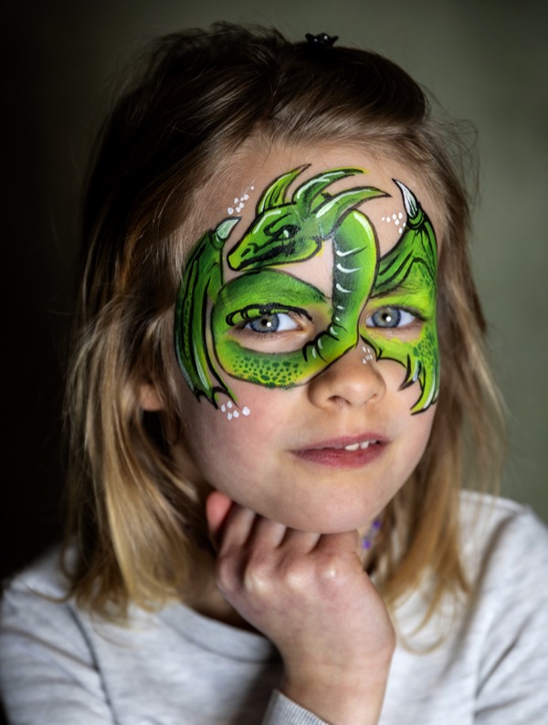 Grüner Drache - Kinderschminken von Claudi