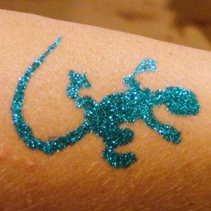 Glitzertattoo Salamander